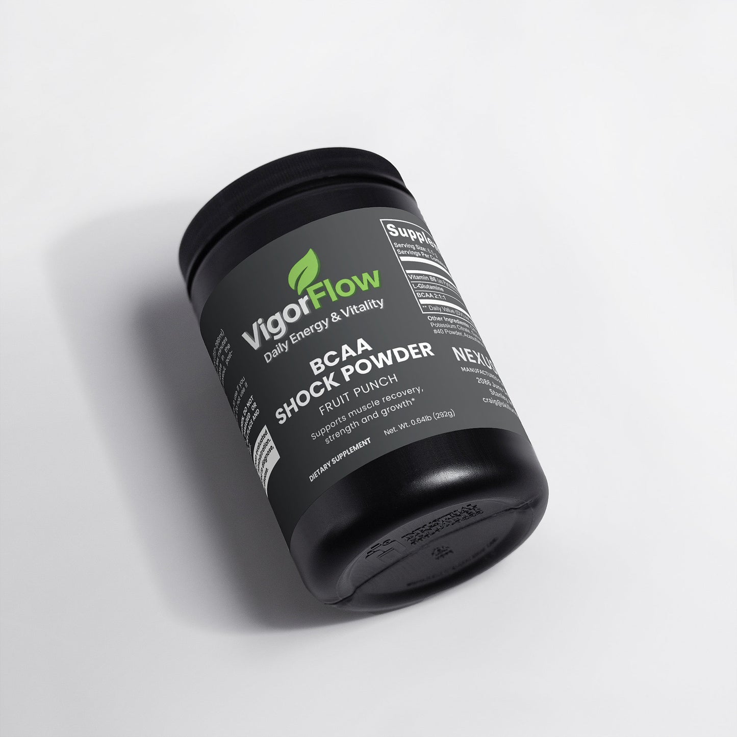 BCAA Shock Powder | Explosive Fruit Punch Recovery Intra-Workout Supplements VigorFlow