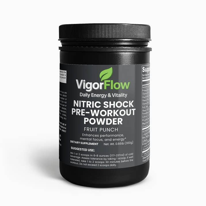 Nitric Shock Pre-Workout Powder (Fruit Punch) Pre-Workout Supplements VigorFlow