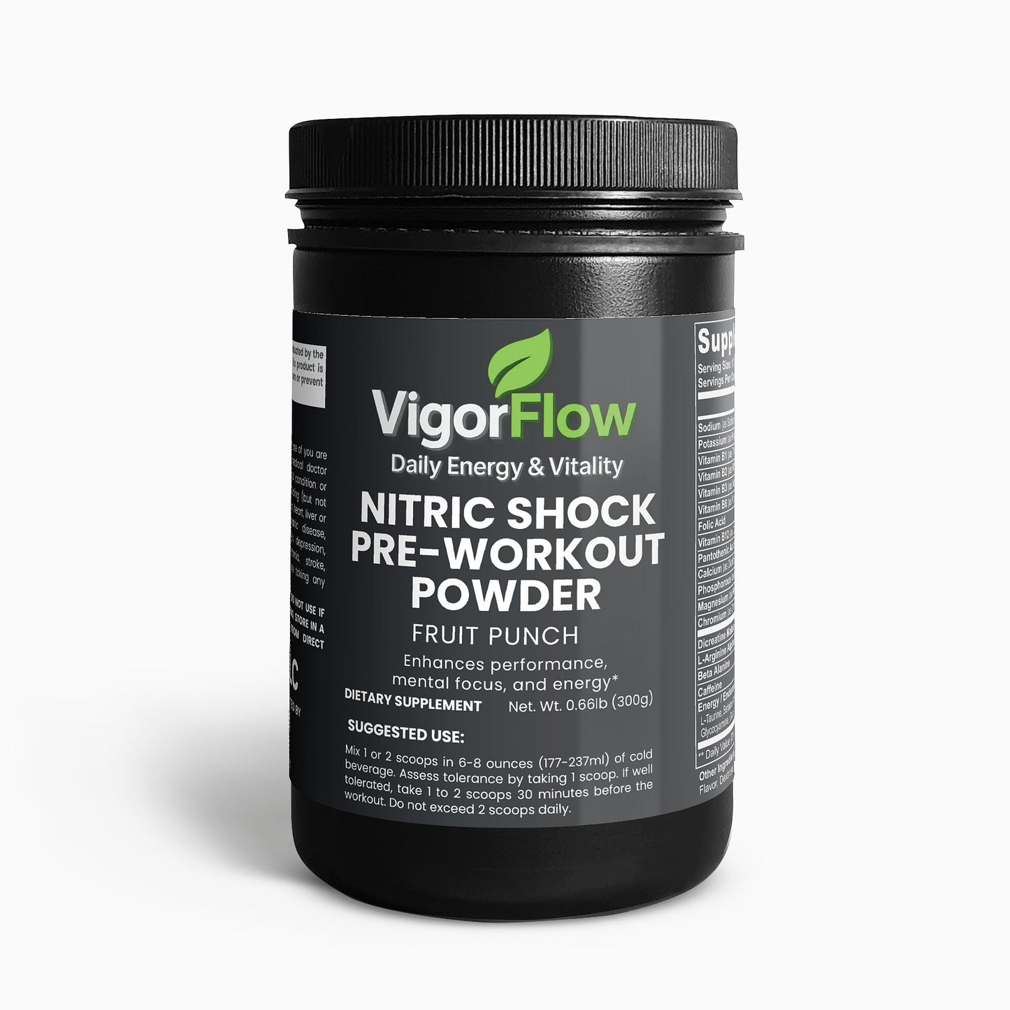 Nitric Shock Pre-Workout Powder (Fruit Punch) Pre-Workout Supplements VigorFlow