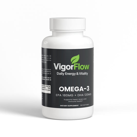 Omega-3 EPA 180mg + DHA 120mg | Heart & Brain Support Fish Oil & Omega Fatty Acids VigorFlow