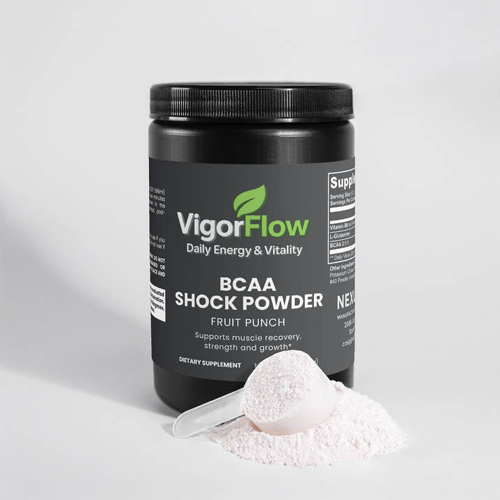 BCAA Shock Powder | Explosive Fruit Punch Recovery Intra-Workout Supplements VigorFlow