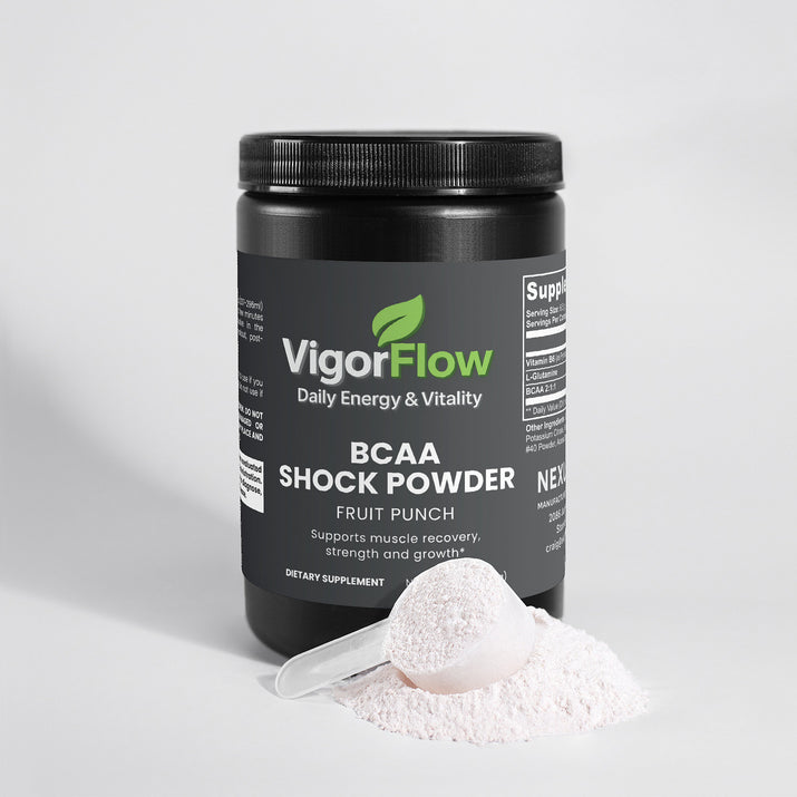 BCAA Shock Powder | Explosive Fruit Punch Recovery Intra-Workout Supplements VigorFlow