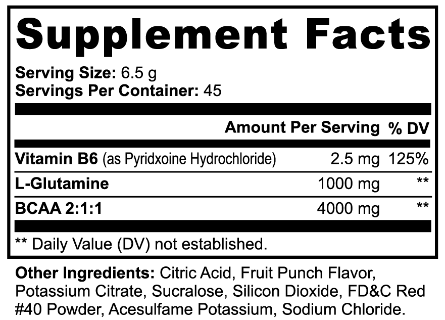 BCAA Shock Powder | Explosive Fruit Punch Recovery Intra-Workout Supplements VigorFlow