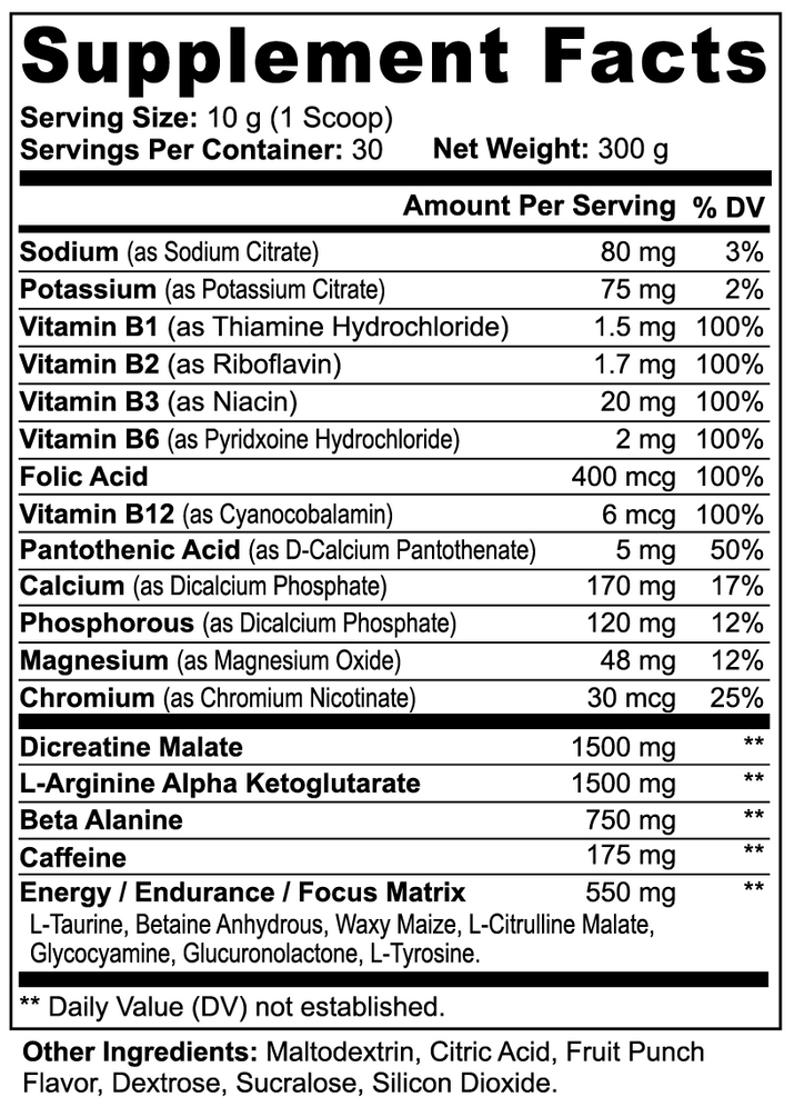 Nitric Shock Pre-Workout Powder (Fruit Punch) Pre-Workout Supplements VigorFlow